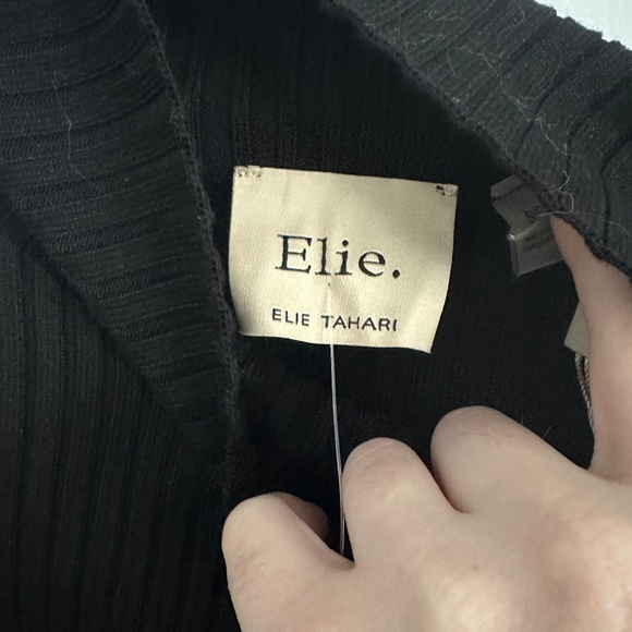 NWT Elie Saab ribbed black turtle neck sweater women's small (006) - Picture 4 of 7